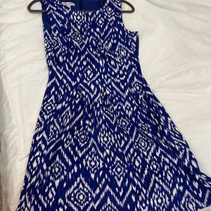 Vibrant blue and white dress from Dressbarn.Great for special occasions. Size 10